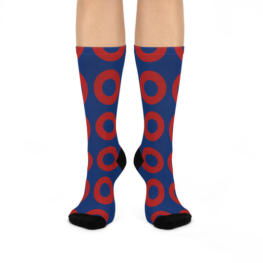 Fishman Donut Crew Socks | Red/Blue | Phish Show Socks