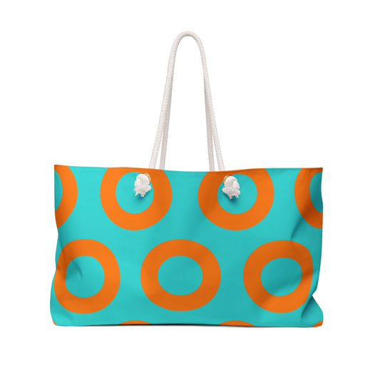 Fishman Donut Weekender Bag | Teal/Orange | Large Carryall Bag