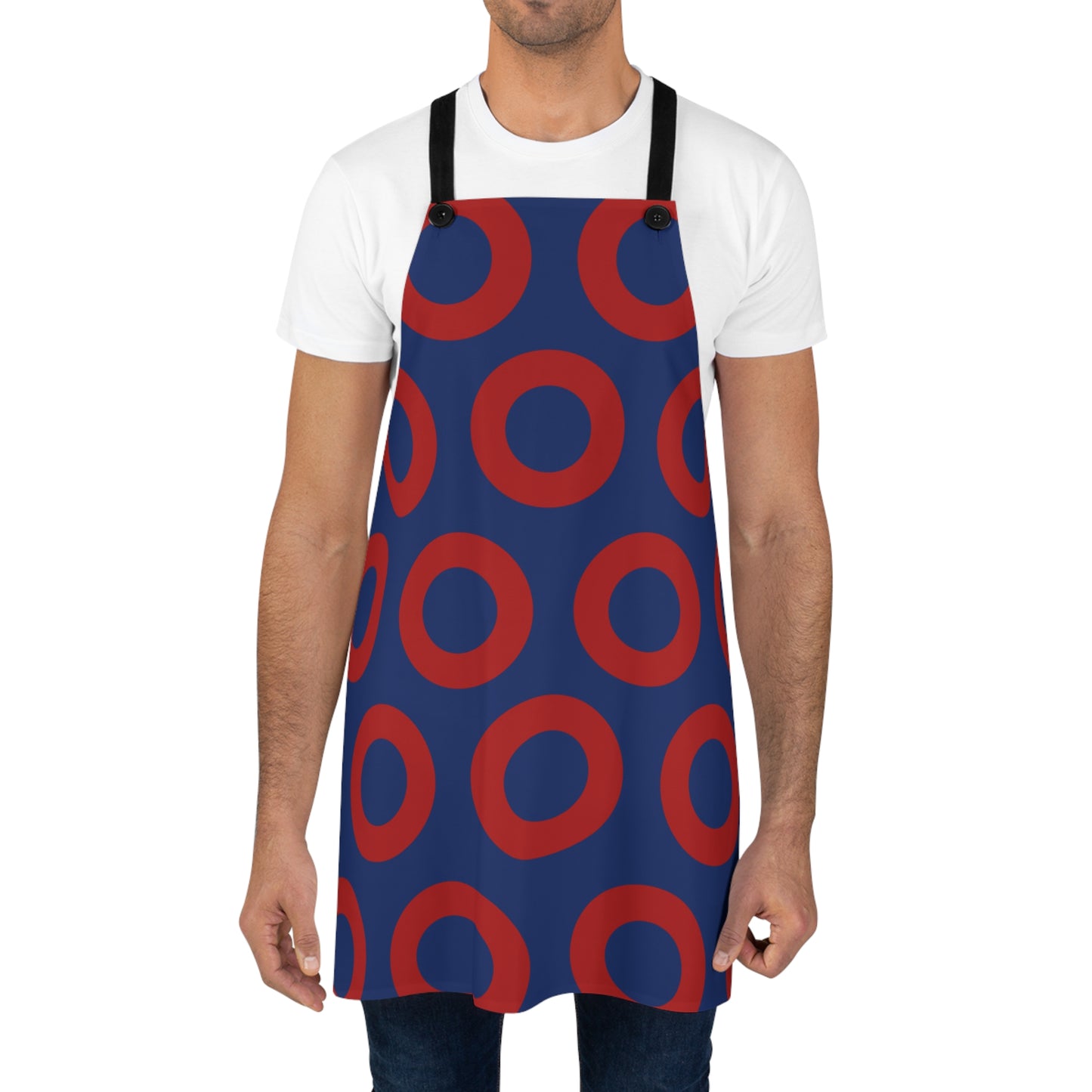 Fishman Donut Chef's Apron | Blue / Red | BBQ, Cookout, Dinner & A Movie