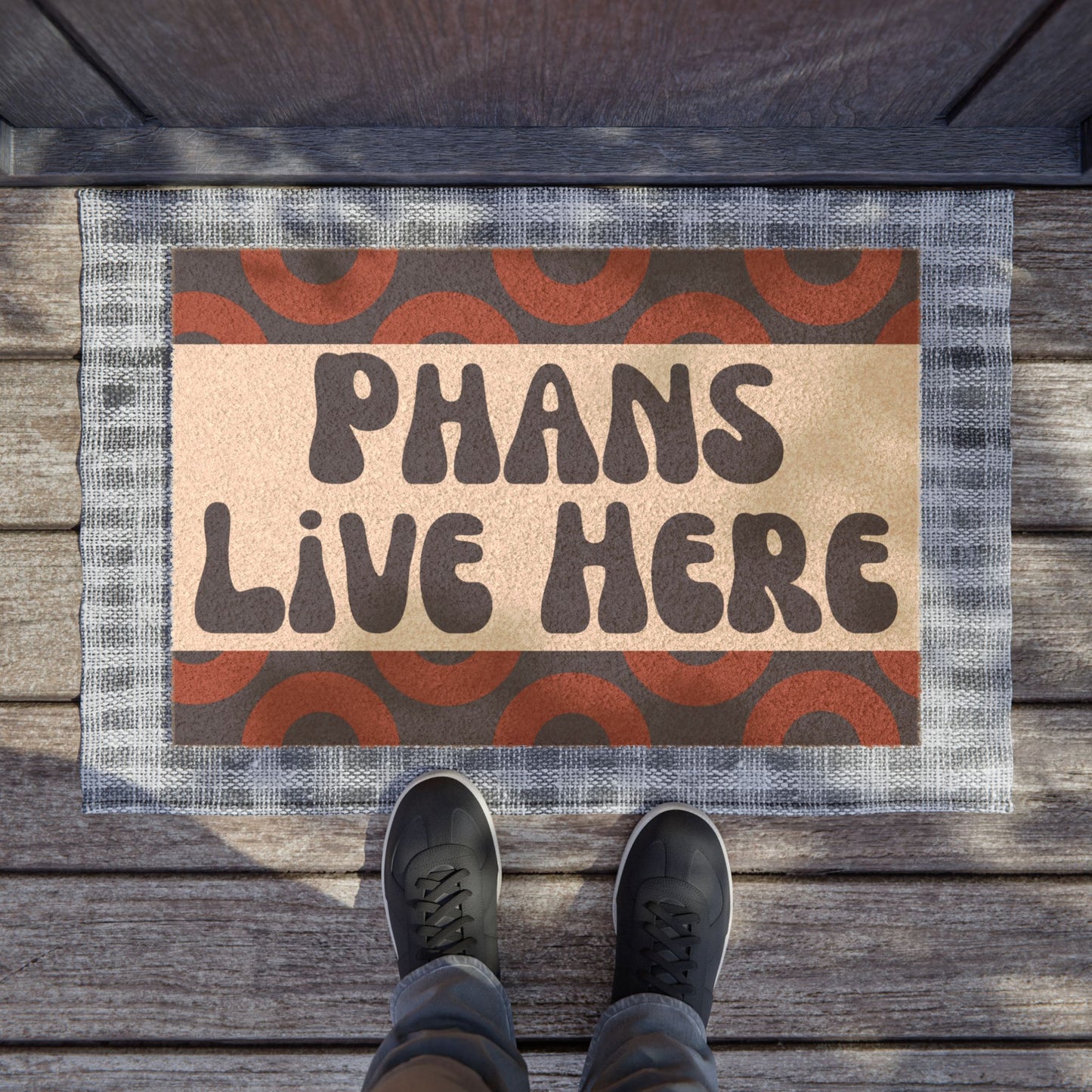 Phish Doormat | Phans Live Here | Fishman Donut Welcome Mat