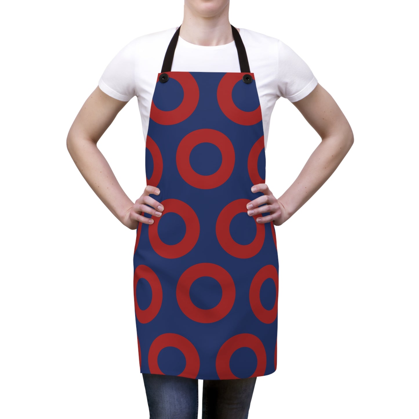 Fishman Donut Chef's Apron | Blue / Red | BBQ, Cookout, Dinner & A Movie